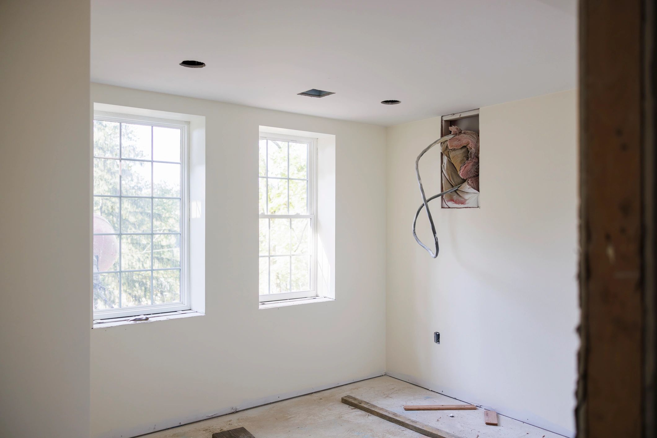 Bright room during a residential renovation project