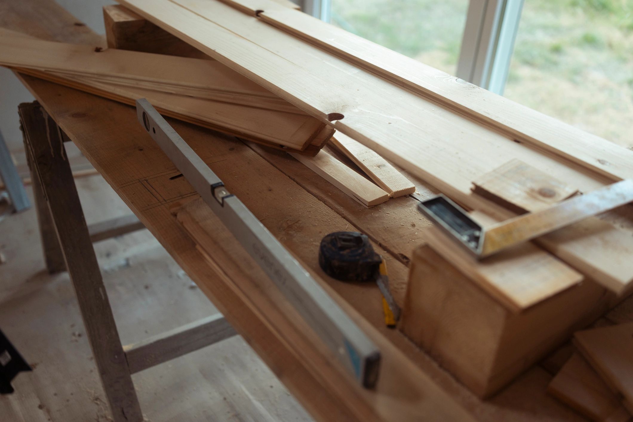 Workbench with tools and materials representing hands-on craftsmanship